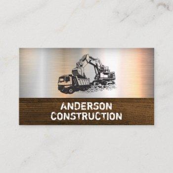 dump truck and excavator  business card