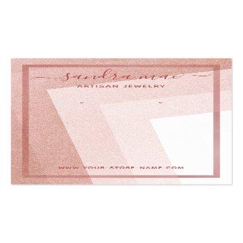 Small Dusty Rose Blush Pink Art Jewelry Display Card Front View