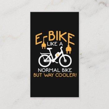 e-bike cycling way cooler bike funny electric bike business card