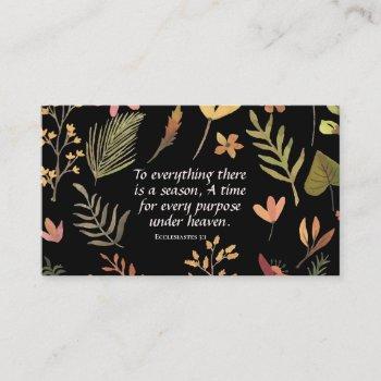 ecclesiastes 3:1 to everything there is a season, business card