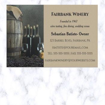 editable barrel winery business card