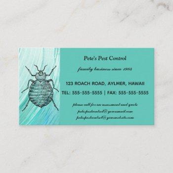 editable bed bug pest control business card