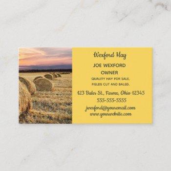 editable hay bale  business card