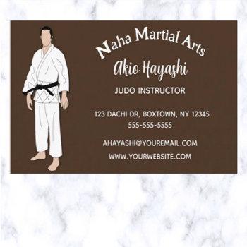 editable martial arts judo instructor business card