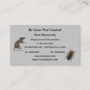 editable pest control services business card