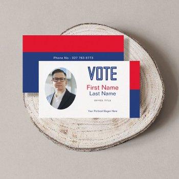 editable political campaign photo business card