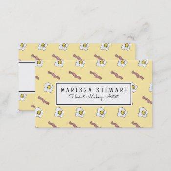 eggs and bacon breakfast foodie funny pattern business card