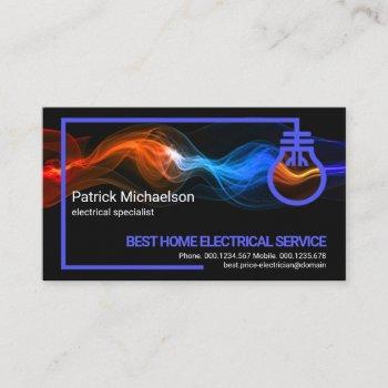 electric lightning wire circuit frame electrician business card