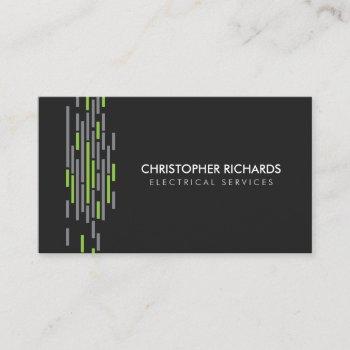 electric lights green electrician business card