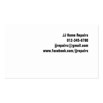 Small Electric Zap Home Repairs Blue Business Card Back View
