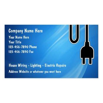 Small Electrician Business Cards Front View