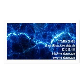 Small Electrician Electric Discharge Blue Business Card Back View