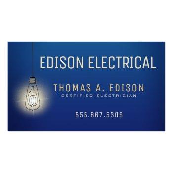 Small Electrician | Electric Lightbulb Business Card Front View