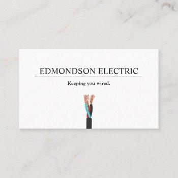 electrician electrical wire business card