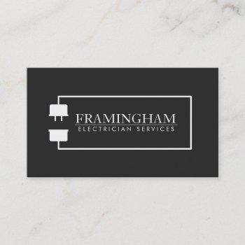  electrician extension cord logo black business card