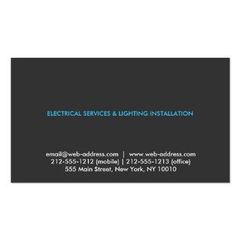 Small Electrician Logo Modern Business Card In Gray Back View