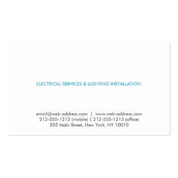 Small Electrician Logo With Blue & Orange Text Business Card Back View