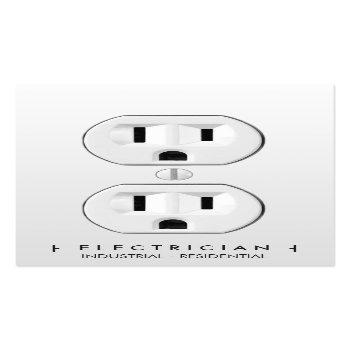 Small Electrician Modern Simple White Electrical Outlet Appointment Card Front View