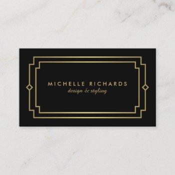 elegant art deco professional black/gold business card
