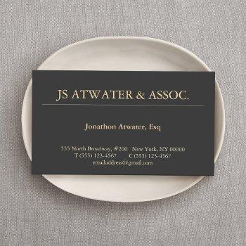 elegant attorney lawyer professional black business card