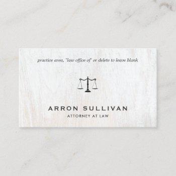 elegant attorney white wood business card