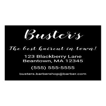 Small Elegant Barber Pole And Crown Square Personalize Square Business Card Back View