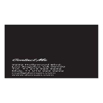 Small Elegant Black And White Event Wedding Planner Business Card Back View