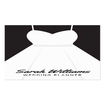 Small Elegant Black And White Event Wedding Planner Business Card Front View
