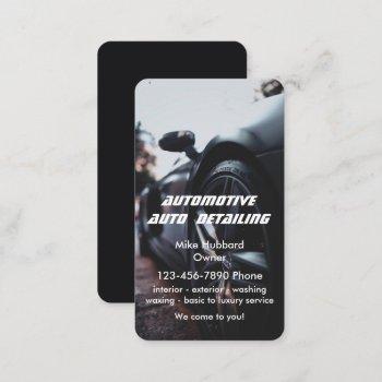 elegant black blue mobile auto car wash detailing  business card