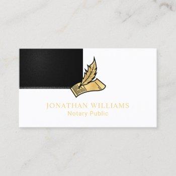 elegant black & gold notary public business card
