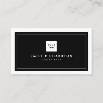 elegant black white minimalist professional logo business card