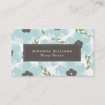 elegant blue floral business cards