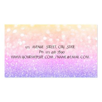 Small Elegant Chic Bokeh Gold,ombre Lotus Yoga  Business Card Back View