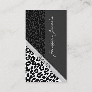 elegant chic luxury contemporary glam leopard business card