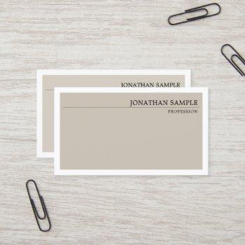Small Elegant Classic Colors Minimal Plain Professional Business Card Front View