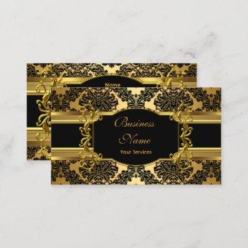 elegant classy gold damask floral profile business card