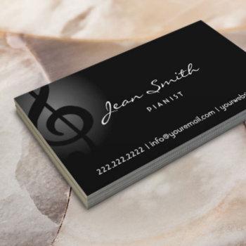 elegant clef musician/pianist dark business card