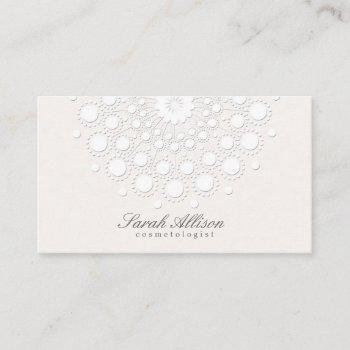 elegant cosmetologist white salon and spa business card