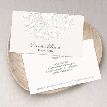 elegant cosmetologist white salon and spa business card