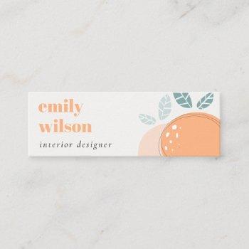 elegant cute orange abstract bold fruity citrus mini business card