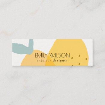elegant cute yellow lemon fruity citrus bright mini business card
