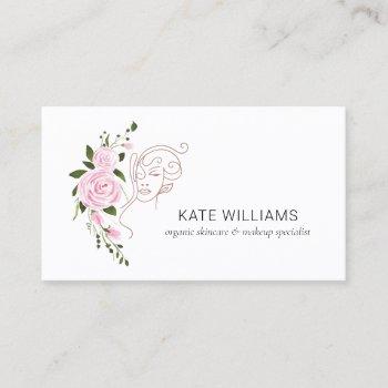 elegant day spa and beauty salon floral business card