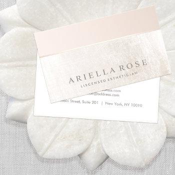 elegant day spa and salon blush pink white marble business card