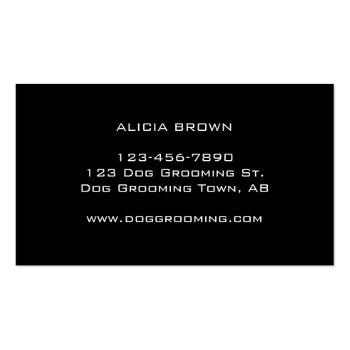 Small Elegant Dog Grooming Business Card Monogram Back View