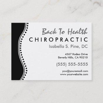 Small Elegant Dots Oversized Chiropractic Business Cards Front View