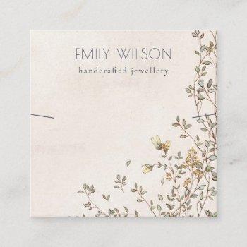elegant dusky floral vine band necklace display square business card