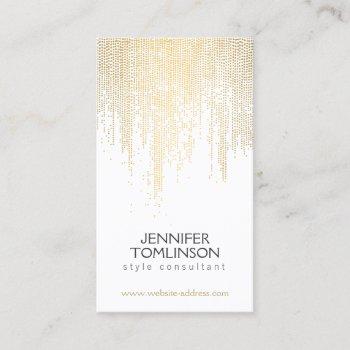 elegant faux gold confetti dots pattern business card