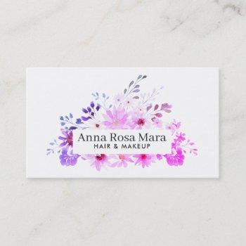 *~* elegant floral watercolor chic feminine modern business card