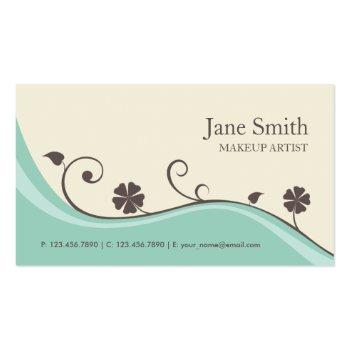 Small Elegant Flower Floral Retro Stylish Classy Groupon Business Card Front View