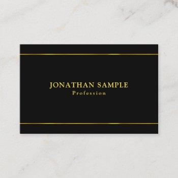 elegant glamorous gold stripes black cool template business card